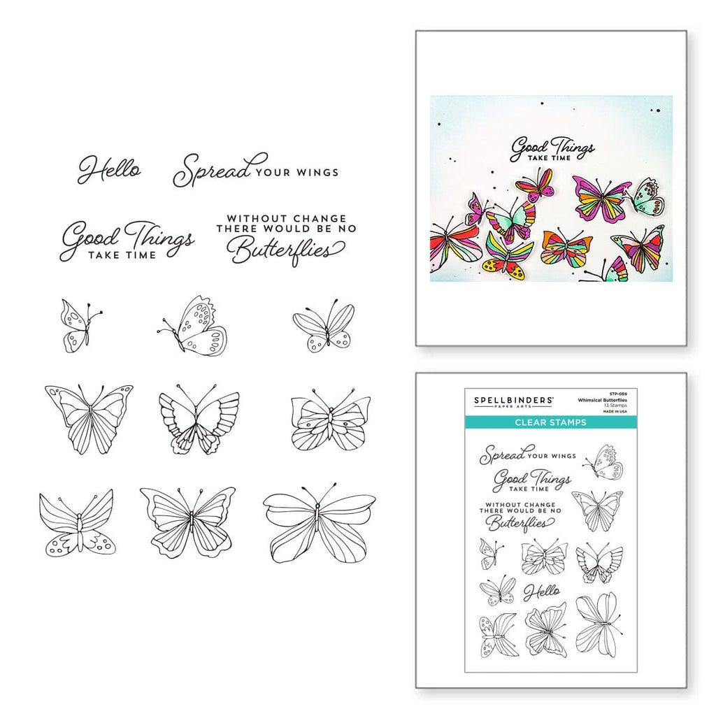 Whimsical Butterfly Clear Stamp Set  Cardmaker Stamps - Spellbinders Paper  Arts
