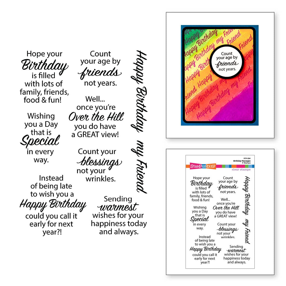 Birthday Messages Clear Stamp Set from the All the Sentiments Collection by StampendousSpellbinders Paper Arts